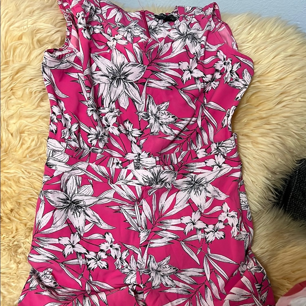 Pink Floral Sleeveless Dress